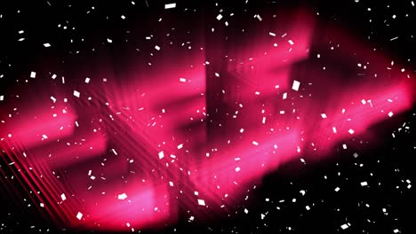 animation of confetti falling over pink neon pattern