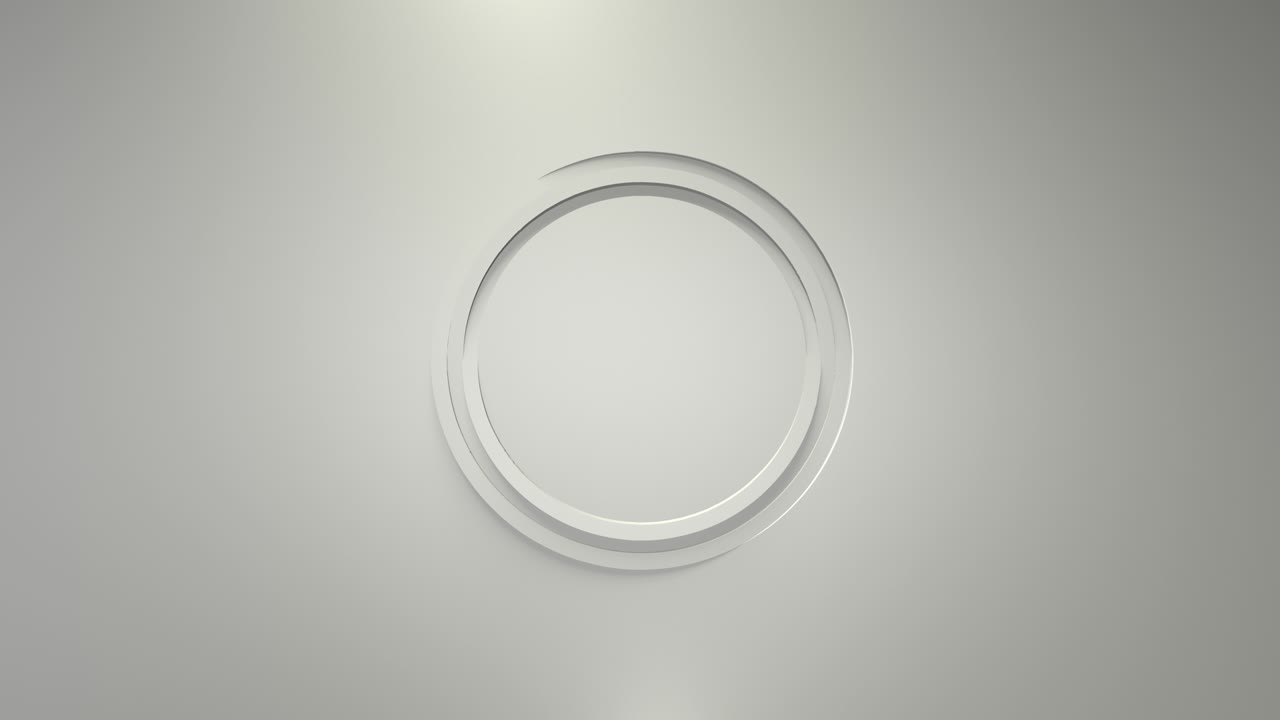 animación de negocios blanca. rotación de los marcos redondos. renderización 3d, ventana, bucle, color sólido minimalista. salto mortal