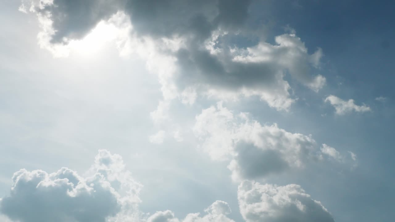 Clear blue sky with cloud and sunlight