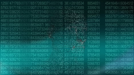 Animation of data processing over digital human head spinning