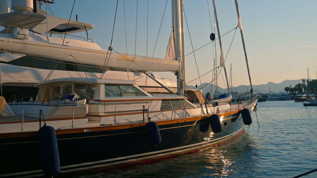 Boats docked in the Port de Cannes, France in daylight