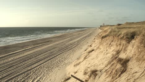 beach of sylt with the dunes and the northsea on a sunny day in 4k 60fps