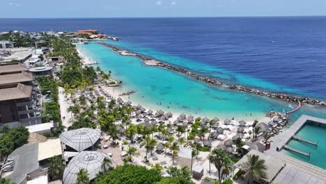 caribbean beach at willemstad in netherlands curacao