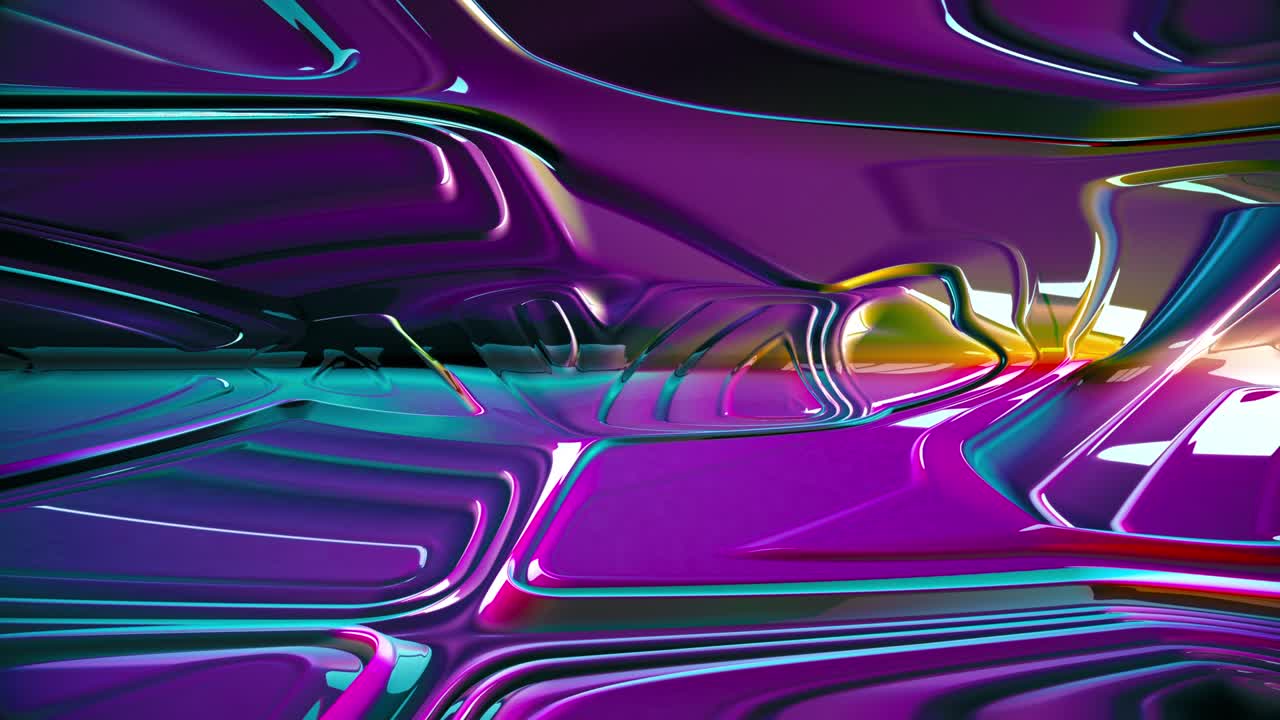 Smyčkové pozadí s abstraktní barevnou 3D lesklou texturou vnitřního skla.