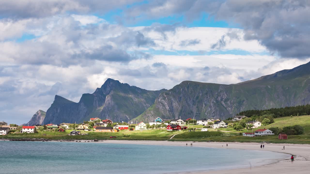 timelapse la playa de las islas del archipiélago de lofoten