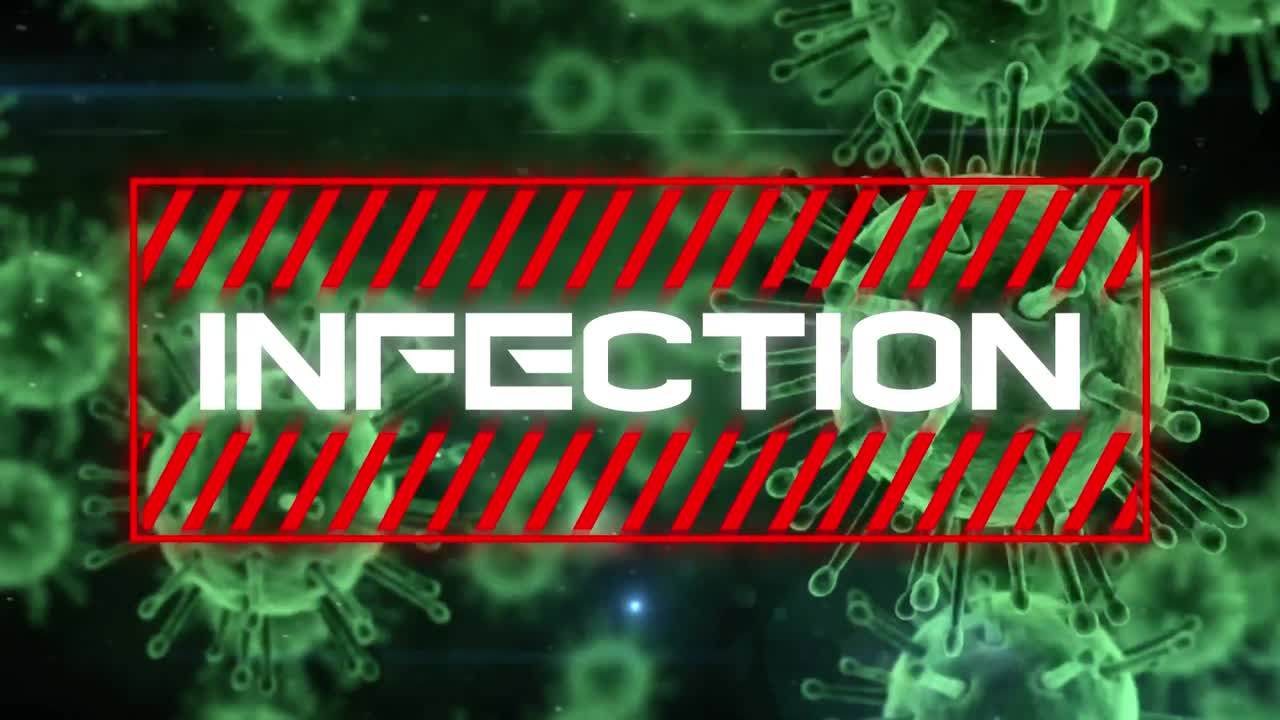 texto de infección contra las células covid-19 que se mueven