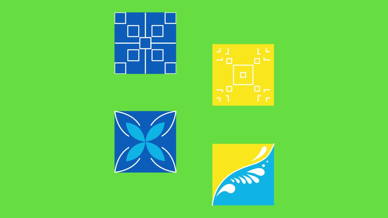 4k video of Ukrainian pattern on green background.