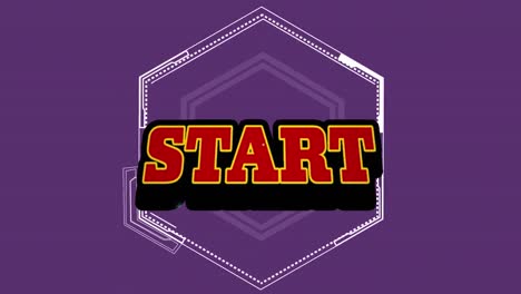 Animation-of-start-text-over-purple-background