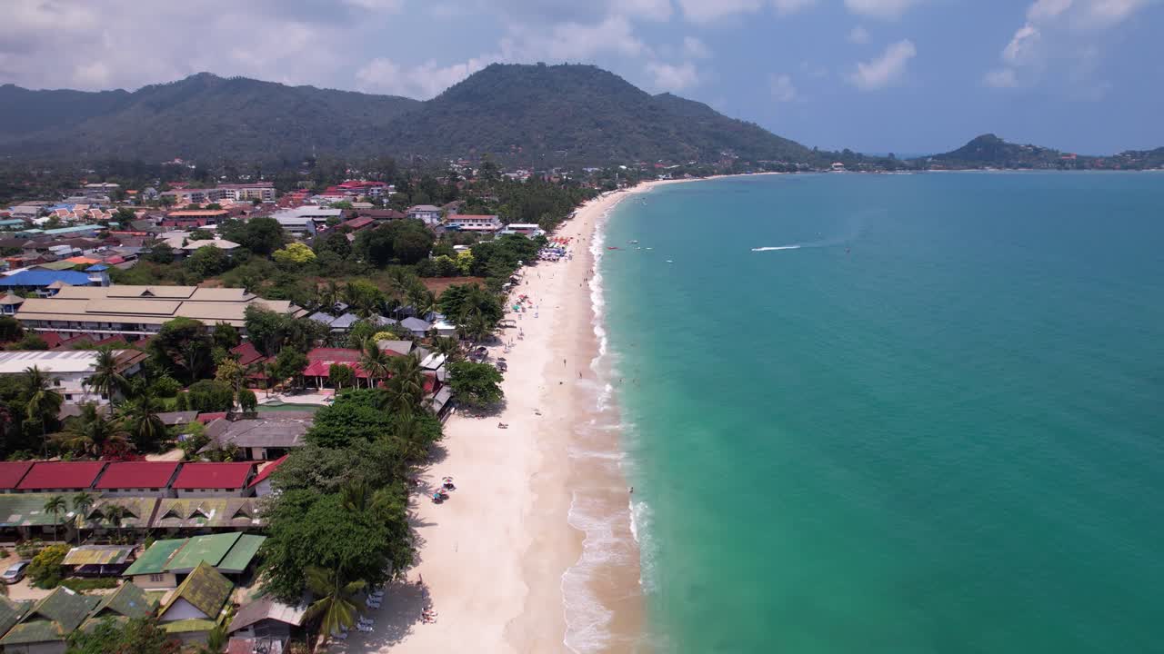 Aerial View of a Tropical Beach Resort in Koh Samui, Thailand