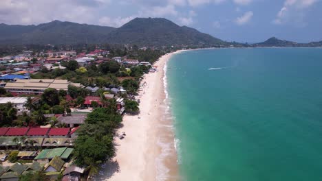 aerial view of a tropical beach resort in koh samui, thailand