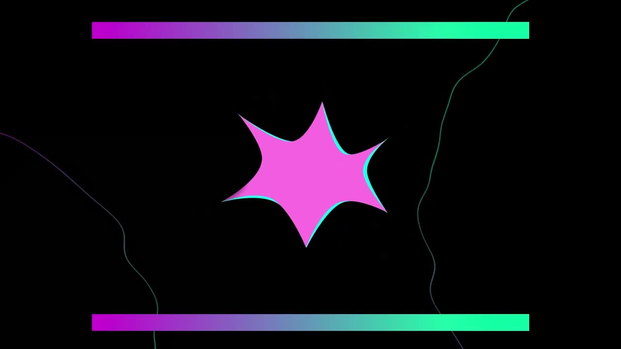 animación de gráficos de colores sobre un fondo negro