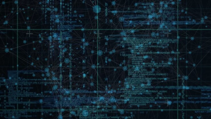 Animation des Netzwerks von Verbindungen über die Datenverarbeitung