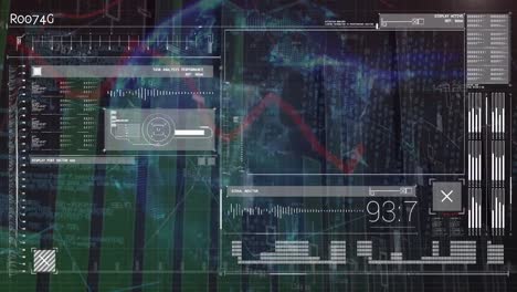 Animation-Der-Datenverarbeitung-über-Den-Globus-Auf-Schwarzem-Hintergrund