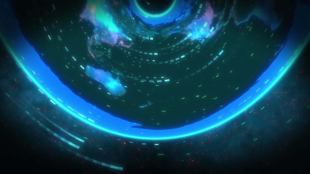 세계 지도를 통해 데이터 처리의 애니메이션