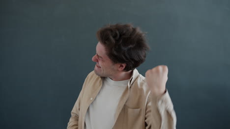 excited man celebrating