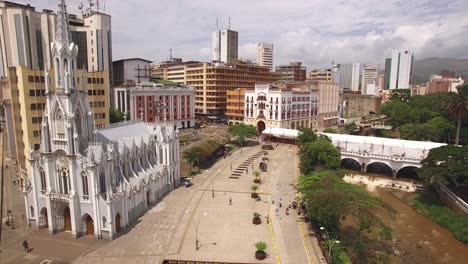 ermita church in cali colombia, river boulevard