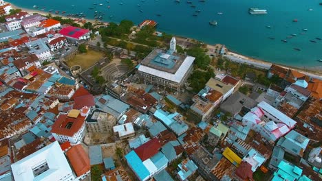 vista aérea de las islas en el archipiélago de zanzíbar
