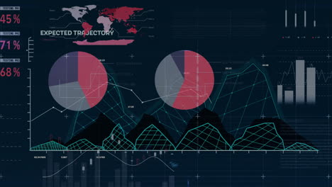 animación del procesamiento de datos financieros en fondo negro