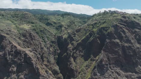 aerial view of caminho real do paul do mar in madeira, portugal