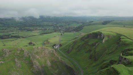 hope valley, peak district on a cloudy moody day