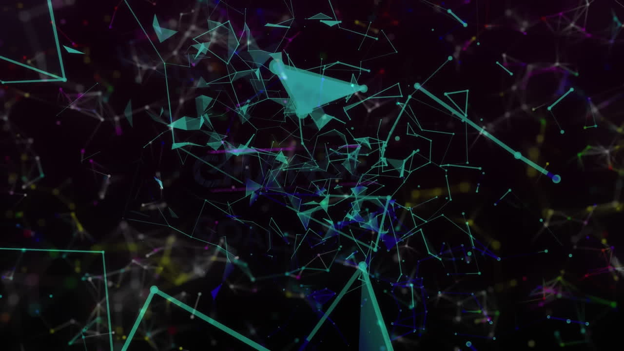 animación de puntos conectados que forman formas geométricas contra un fondo negro