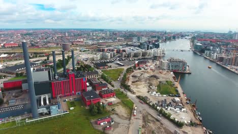 City-aerial-view-over-Copenhagen-HC-Oersted-Power-Station