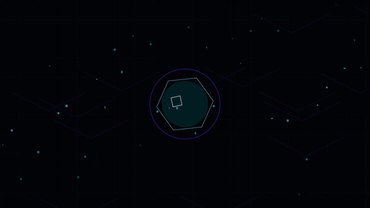 Abstract Motion Graphics Featuring Rotating Geometric Shapes and Particles