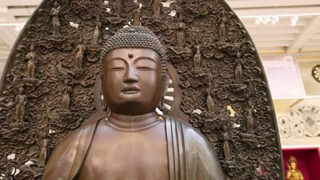 close-up of buddha statue in edinburgh museum