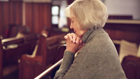 Prayer,-church-and-senior-woman-worship