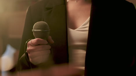 woman rehearsing in the studio