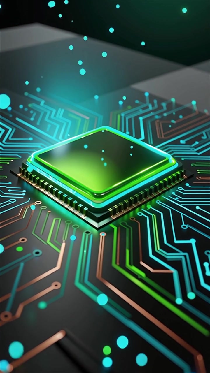 Futuristic AI Chip Motherboard Technology Background