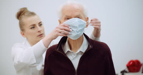 old man wearing mask against coronavirus 2