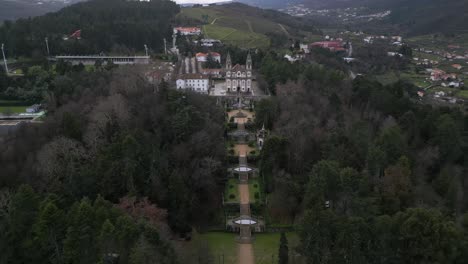 Santuario-Nossa-Senhora-Dos-Remedies,-Lamego,-Portugal-Vista-Aérea