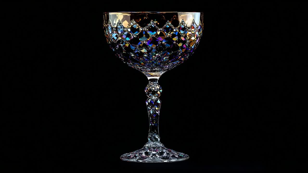 Ornamental Iridescent Cocktail Glass
