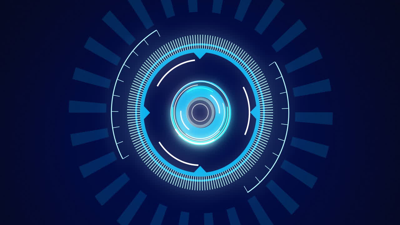 animación de escaneos y procesamiento de datos en pantalla digital