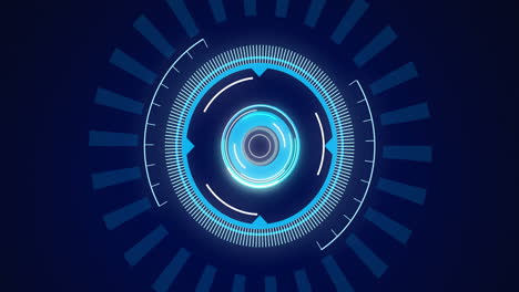 animación de escaneos y procesamiento de datos en pantalla digital