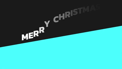 modern merry christmas text on black and blue background