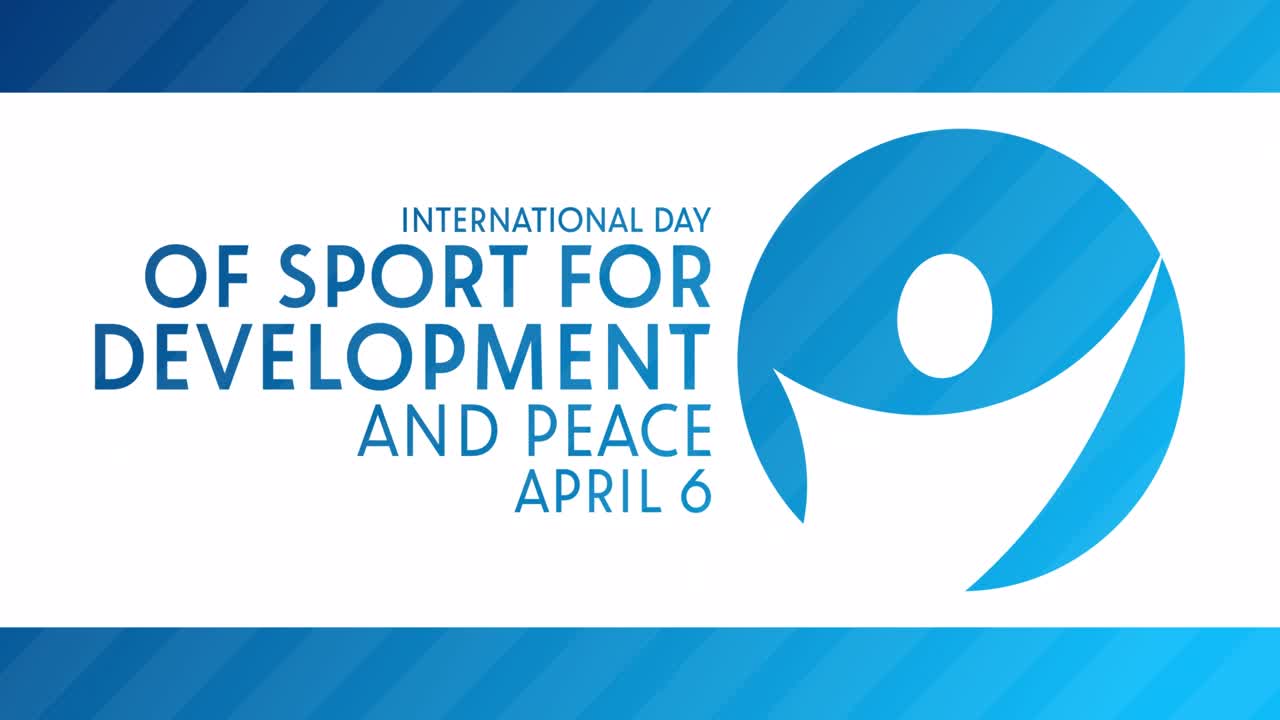 국제 스포츠 발전과 평화의 날: 4월 6일, hd, 4k 영상, 모션 디자인, 휴일 애니메이션