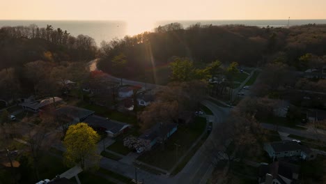 descending over a small dune town