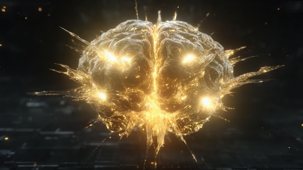 L'esplorazione della visualizzazione dinamica di un cervello luminoso: una rappresentazione mozzafiato dell'attività neurale e della funzionalità cognitiva.