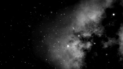 slow motion serene deep space galaxy and stars background black and white 4k