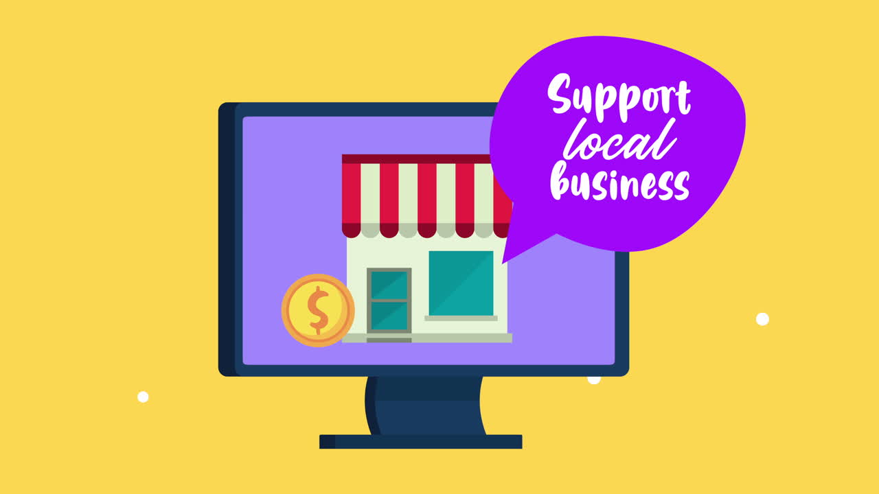 soporte de letras de negocios locales con construcción de tiendas en el escritorio