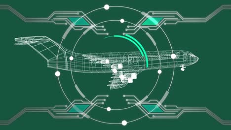 Animation-of-3d-technical-drawing-of-model-of-aeroplane