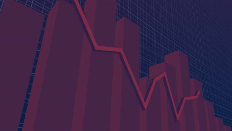 animación del procesamiento de datos financieros sobre un fondo azul