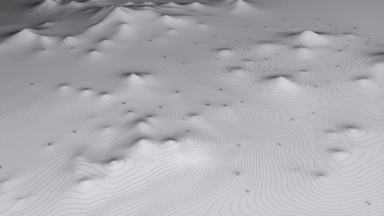 Abstract 3D Topographic Map with Contour Lines