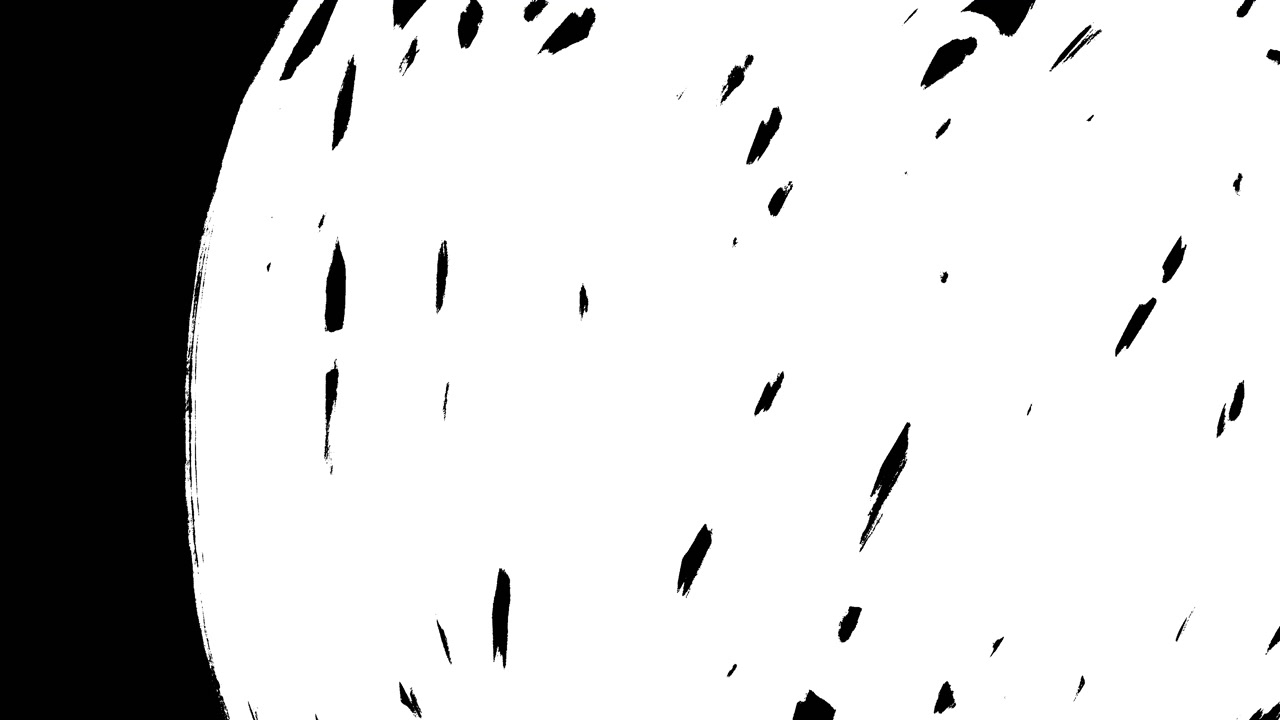 Animated Black and White Brush Stroke Transition Reveal