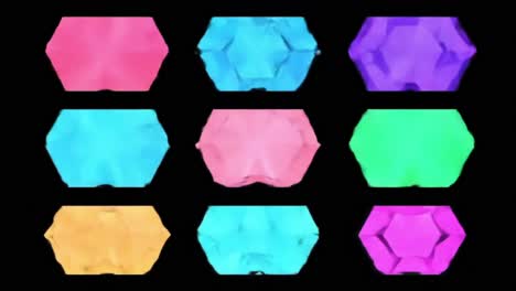 Dynamic Color Transitions and Geometric Patterns Showcase in Vibrant Shades Creating an Engaging Visual Experience Across Various Frames