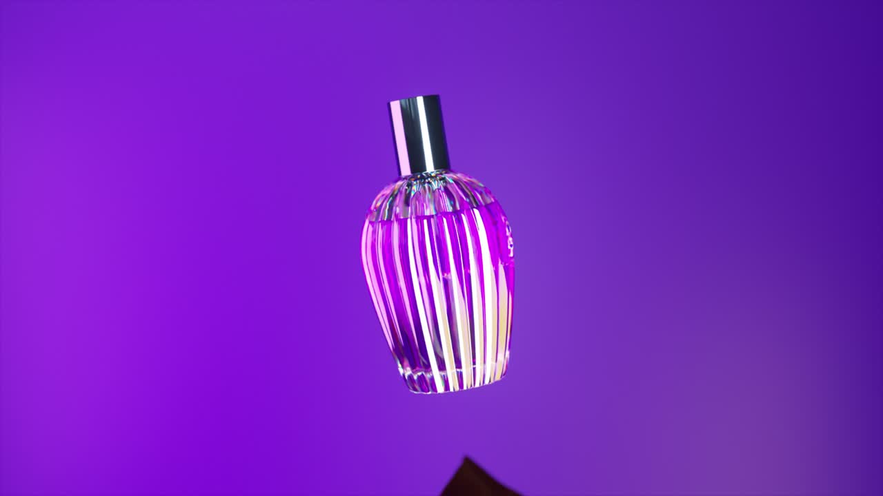 Flacone di profumo vibrante nella fotografia di moda dinamica