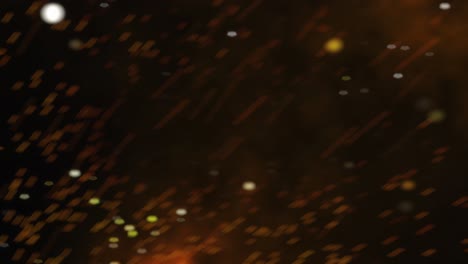una animación en cámara lenta de chispas, brasas y humo, volando desde una fuente fuera de pantalla