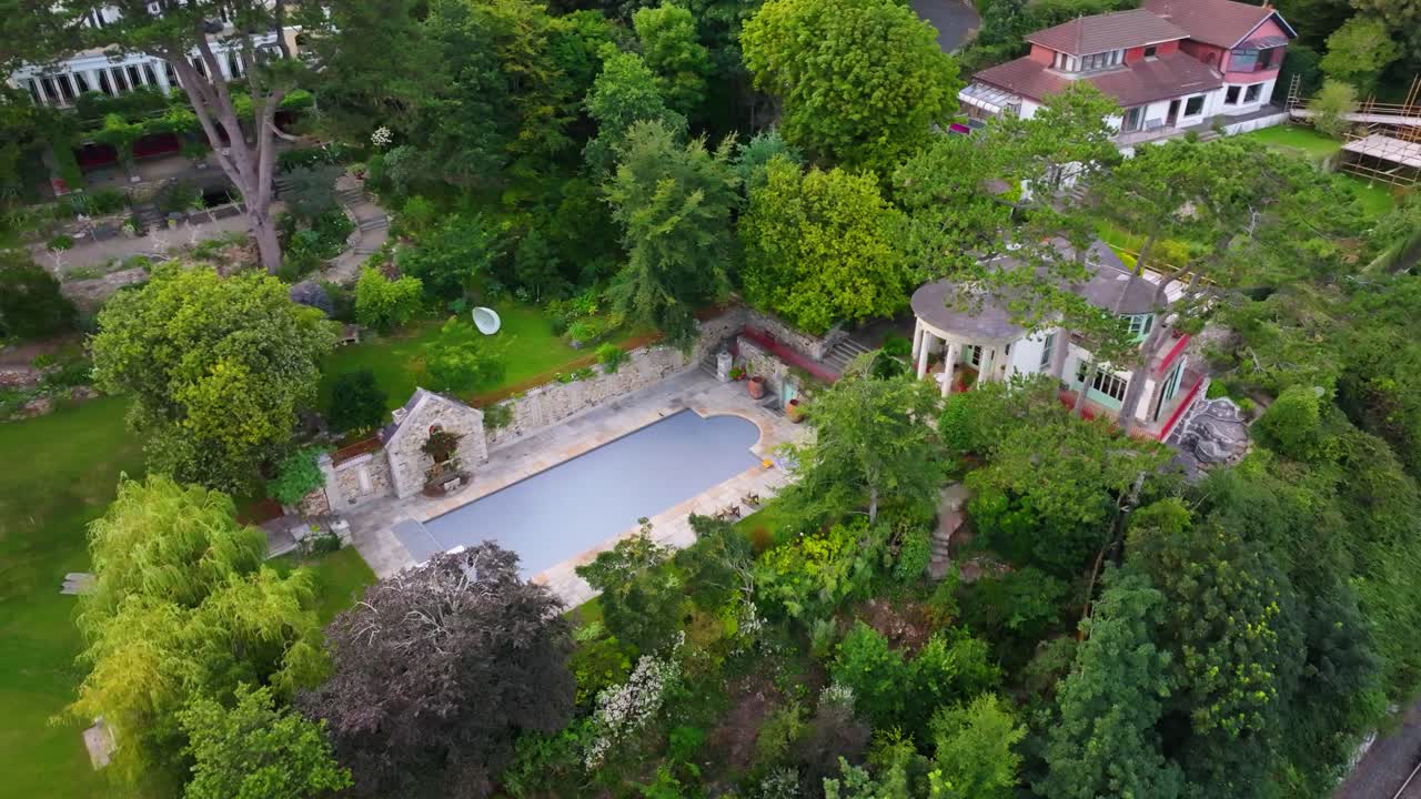 Drone shot over a beautiful house in Killiney Hill - 4K Cinematic Drone Footage 03